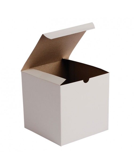 Gloss White - 1 Piece Top Tuck Gift Box - 6 x 6 x 6"