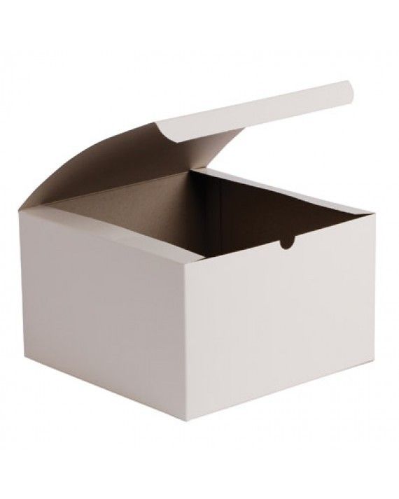 Gloss White - 1 Piece Top Tuck Gift Box - 8 x 8 x 3-1/2"