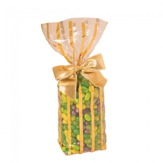 Gold Bandelette - Hard Bottom Candy Bag - 2-5/8 x 1-7/8 x 10-1/4"