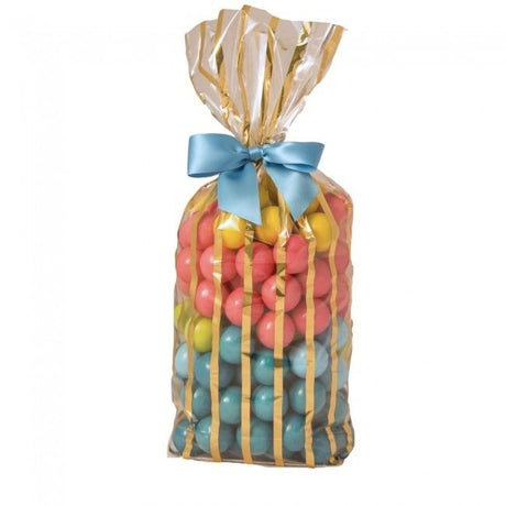 Gold Bandelette - Hard Bottom Candy Bag - 4 x 2-1/2 x 13"