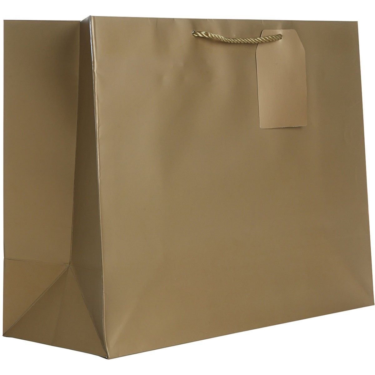 Matte Metallic Gold - Gift Bag w/Tag - 17-1/2 x 7 x 14"