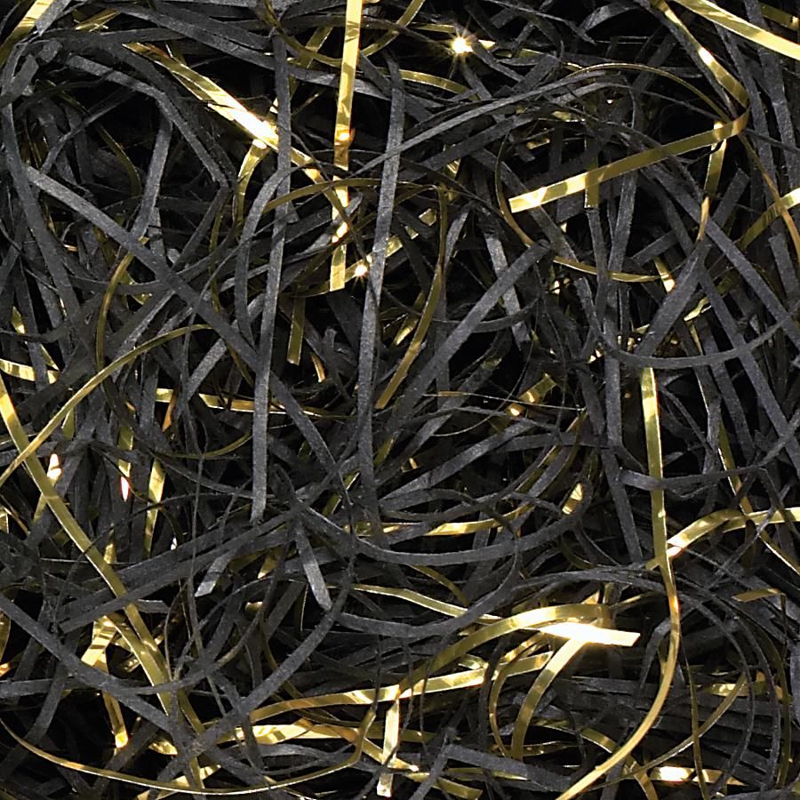 Black/Gold - Very Fine Cut Basket Shred - 40 lb Box