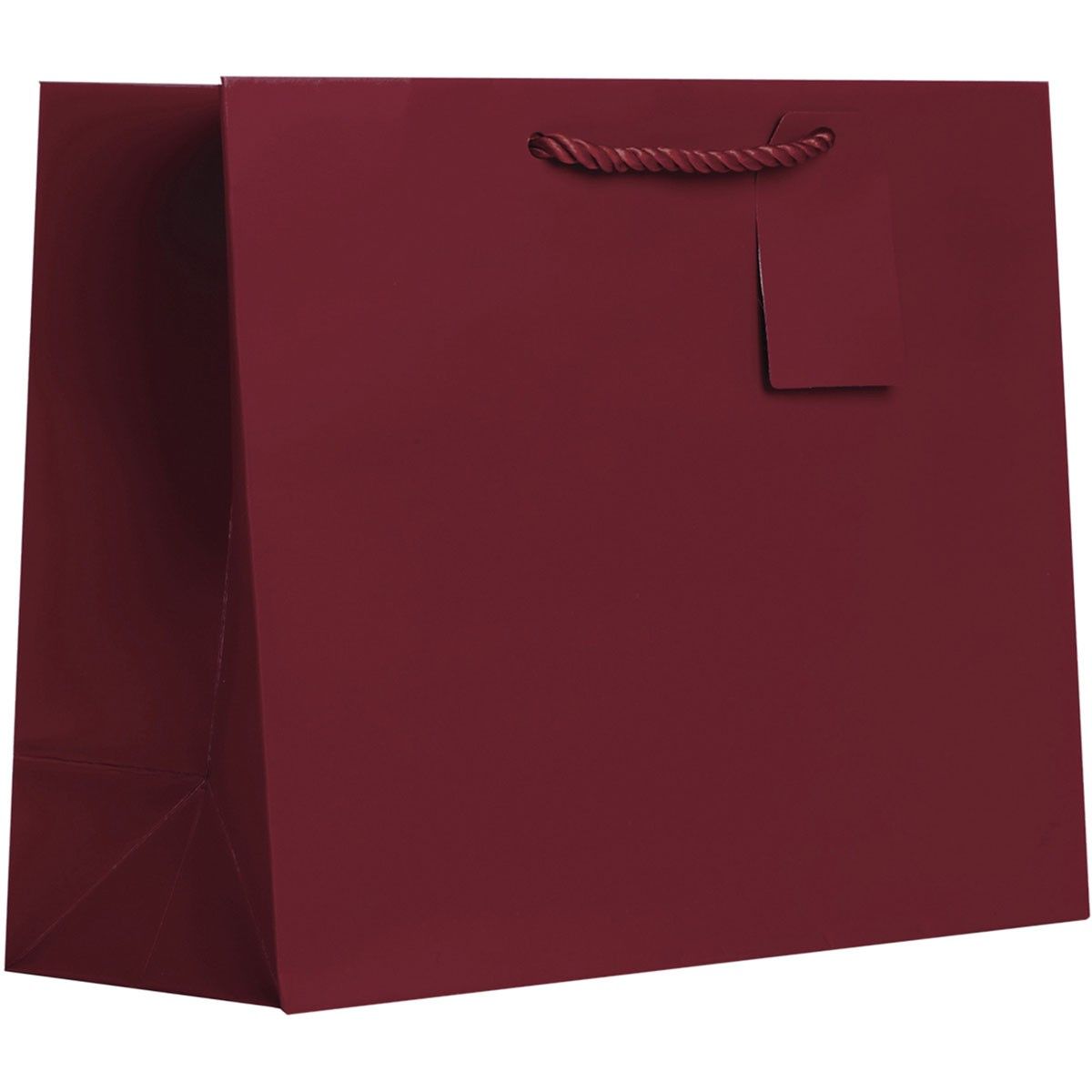 Matte Burgundy - Gift Bag w/Tag - 12-1/2 x 5 x 10"