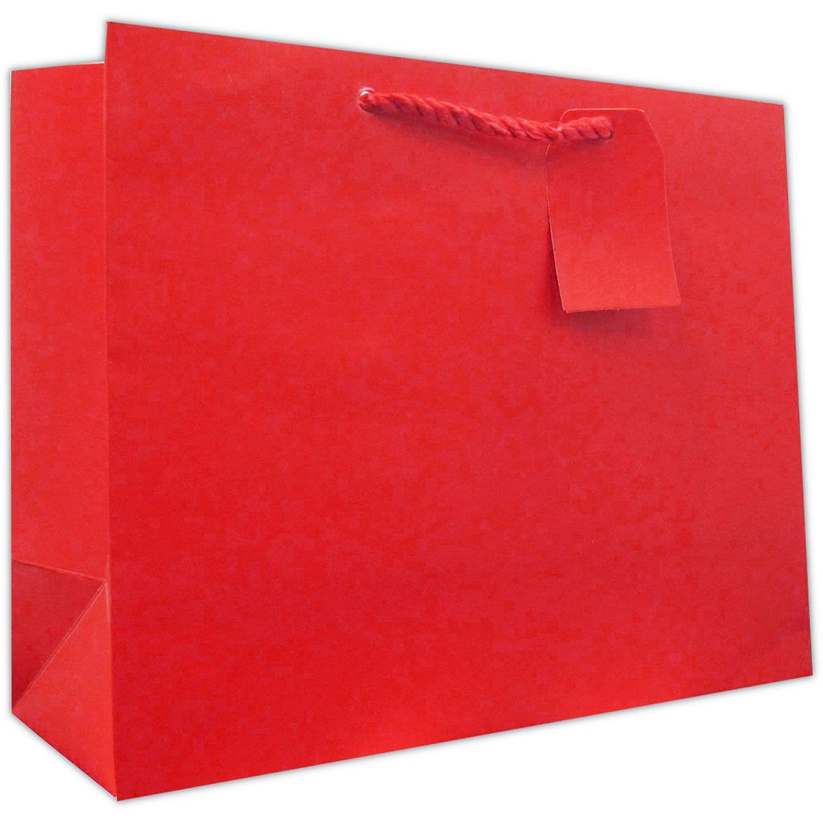 Matte Red - Gift Bag w/Tag - 12-1/2 x 5 x 10"