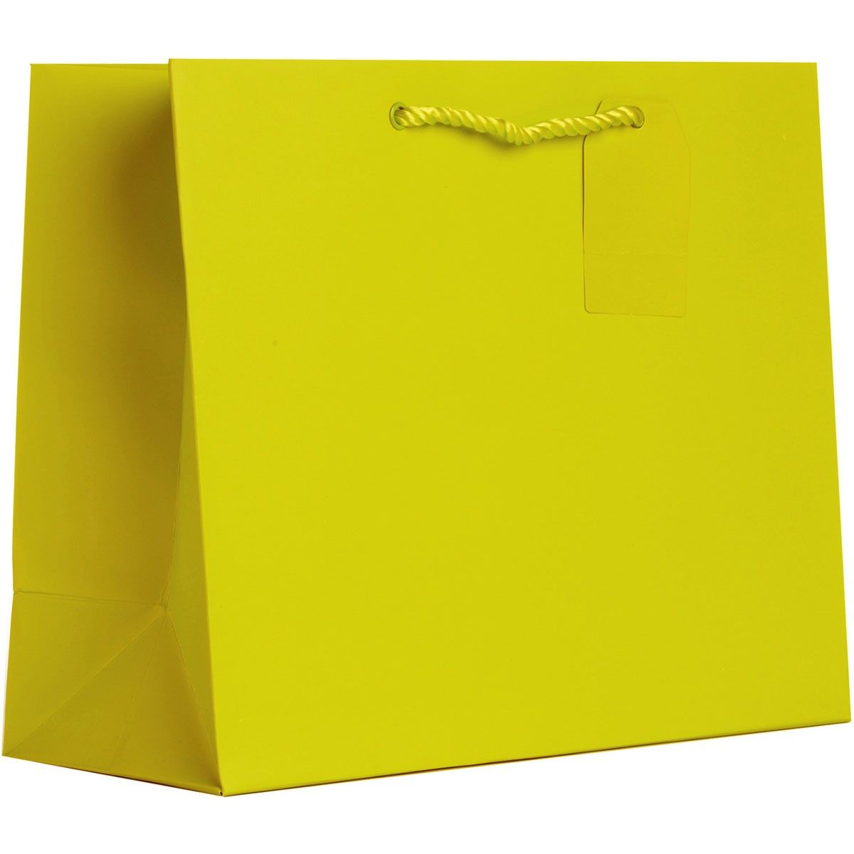 Matte Yellow - Gift Bag w/Tag - 12-1/2 x 5 x 10"
