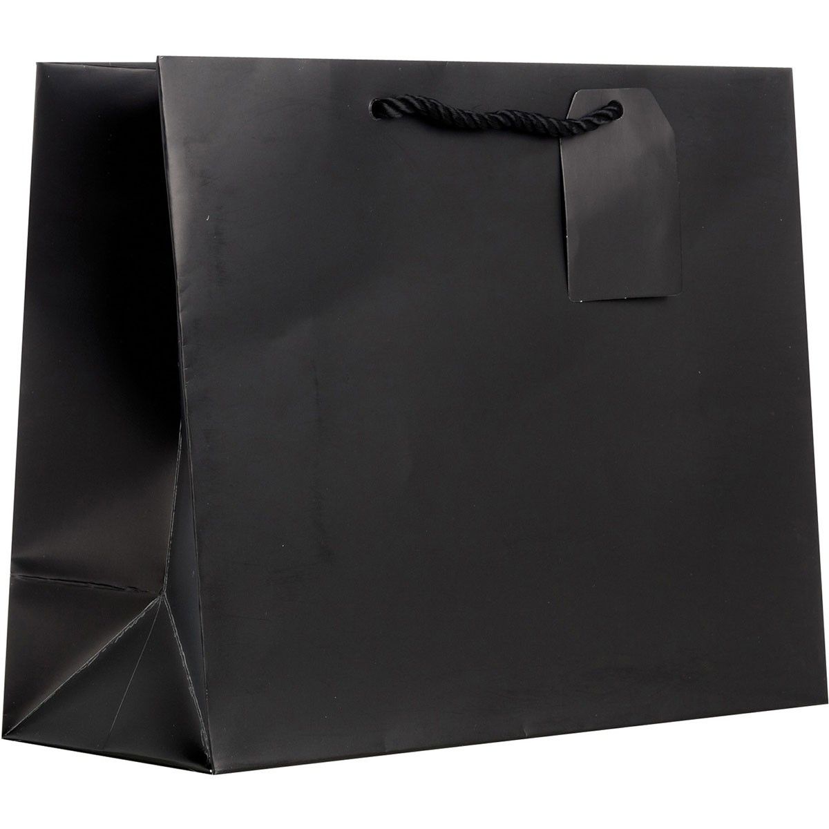 Matte Black - Gift Bag w/Tag - 12-1/2 x 5 x 10"