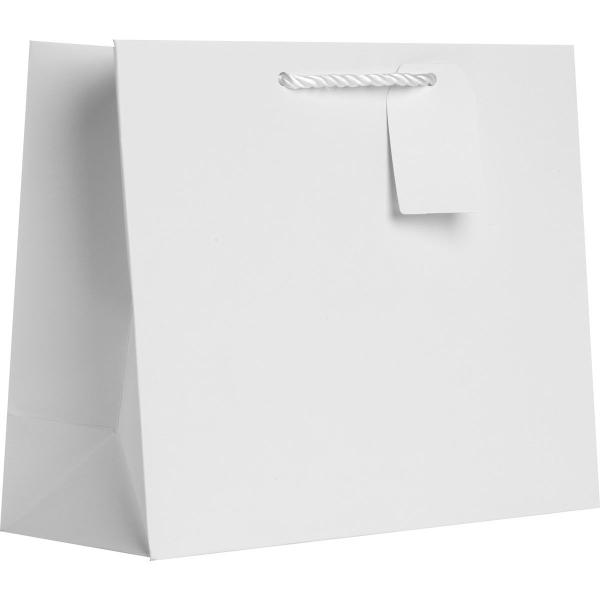 Matte White - Gift Bag w/Tag - 12-1/2 x 5 x 10"