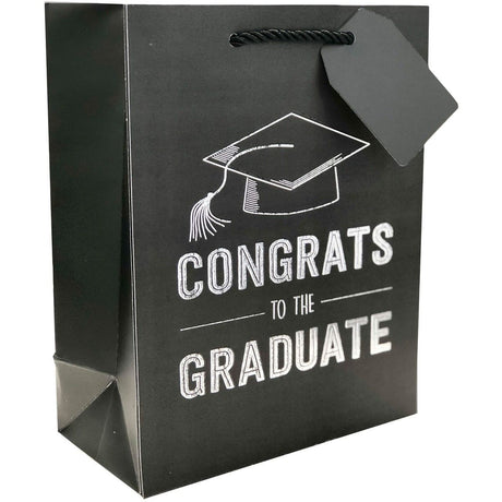Grad Black - Gift Bag - 8 x 4 x 10"