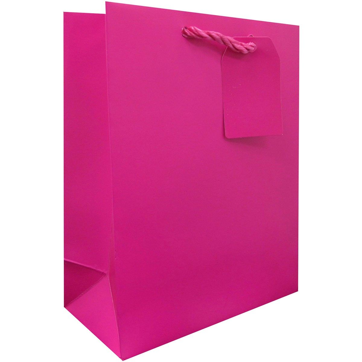 Matte Magenta - Gift Bag w/Tag - 8 x 4 x 10"