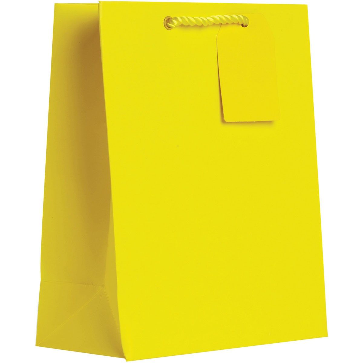 Matte Yellow - Gift Bag w/Tag - 8 x 4 x 10"