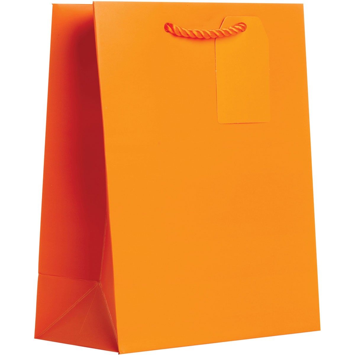 Matte Orange - Gift Bag w/Tag - 8 x 4 x 10"