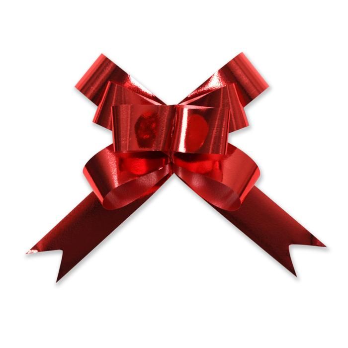 Red - Bow Magic Pull Bow Glitter Butterfly - 2" (Dia) w/ 19" Band Ribbon