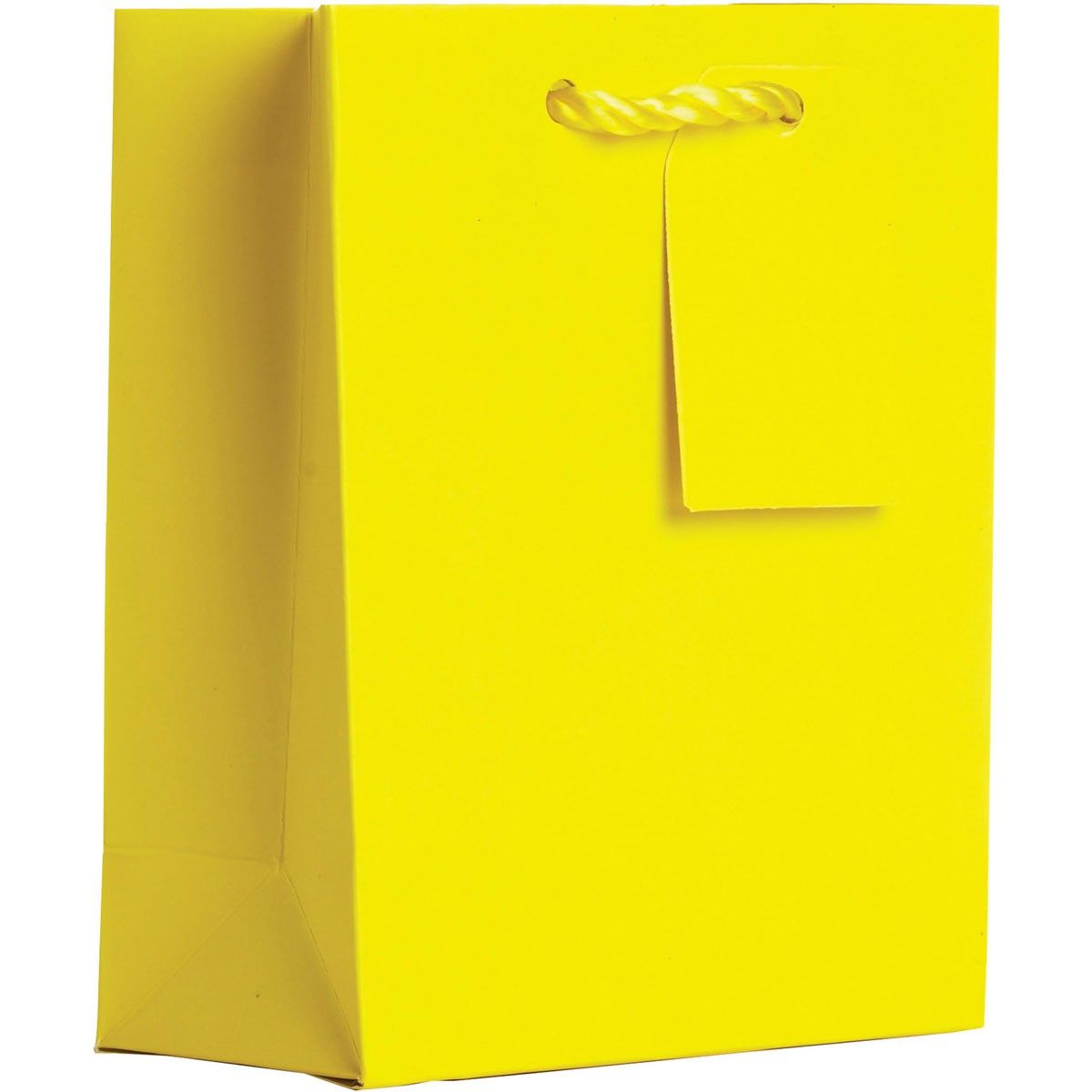 Matte Yellow - Gift Bag w/Tag - 6 x 3 x 7-1/2"