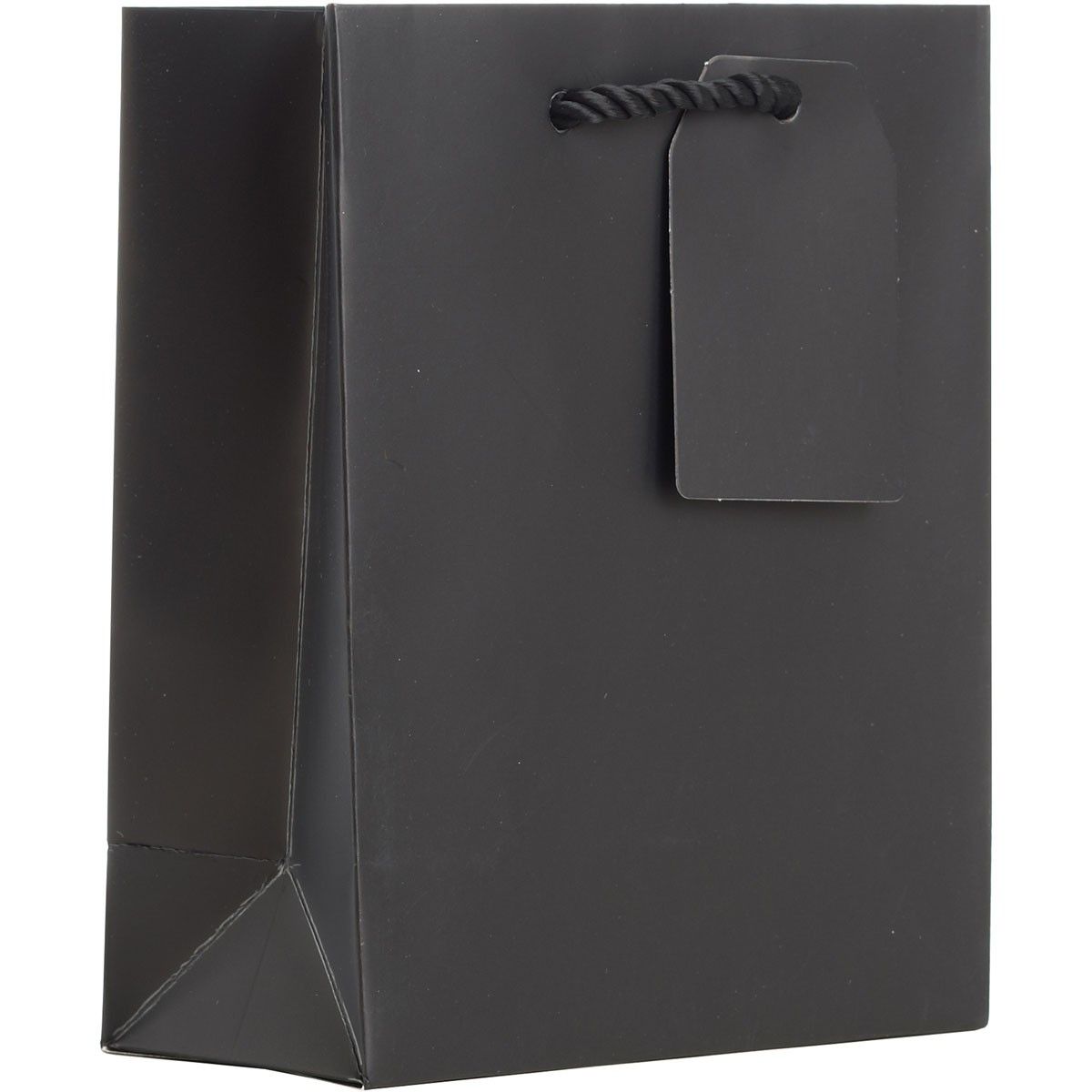 Matte Black - Gift Bag w/Tag - 6 x 3 x 7-1/2"