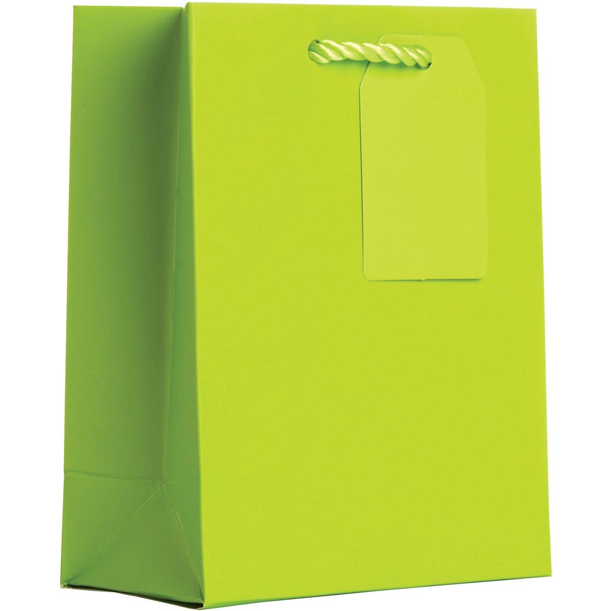 Matte Lime - Gift Bag w/Tag - 6 x 3 x 7-1/2"