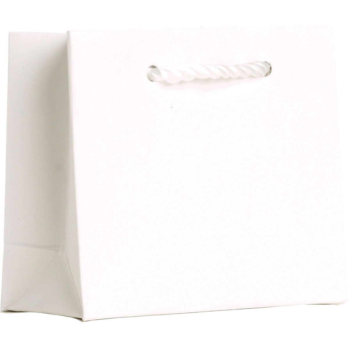 Matte White - Gift Bag w/Tag - 5 x 2 x 4"