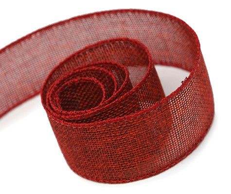 Scarlet - Burlap Ribbon - 2-1/2" x 50 Yards