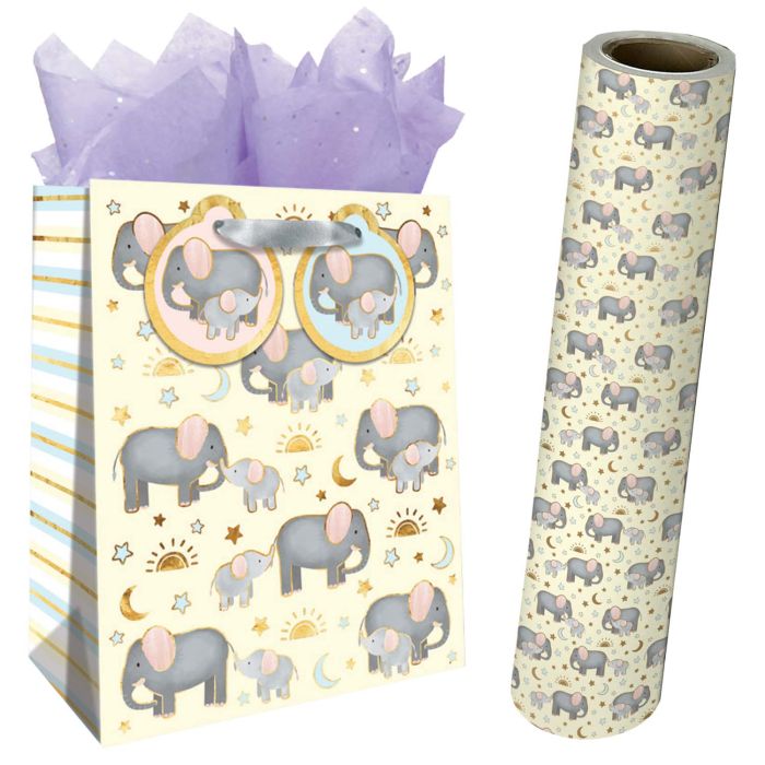 Baby Elephants Gift Bags & Wrapping Paper