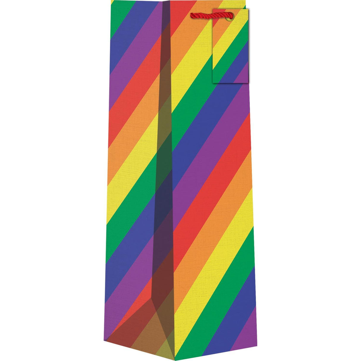 Rainbow Stripe - Wine Bag - 4-1/2 x 4-1/2 x 14"