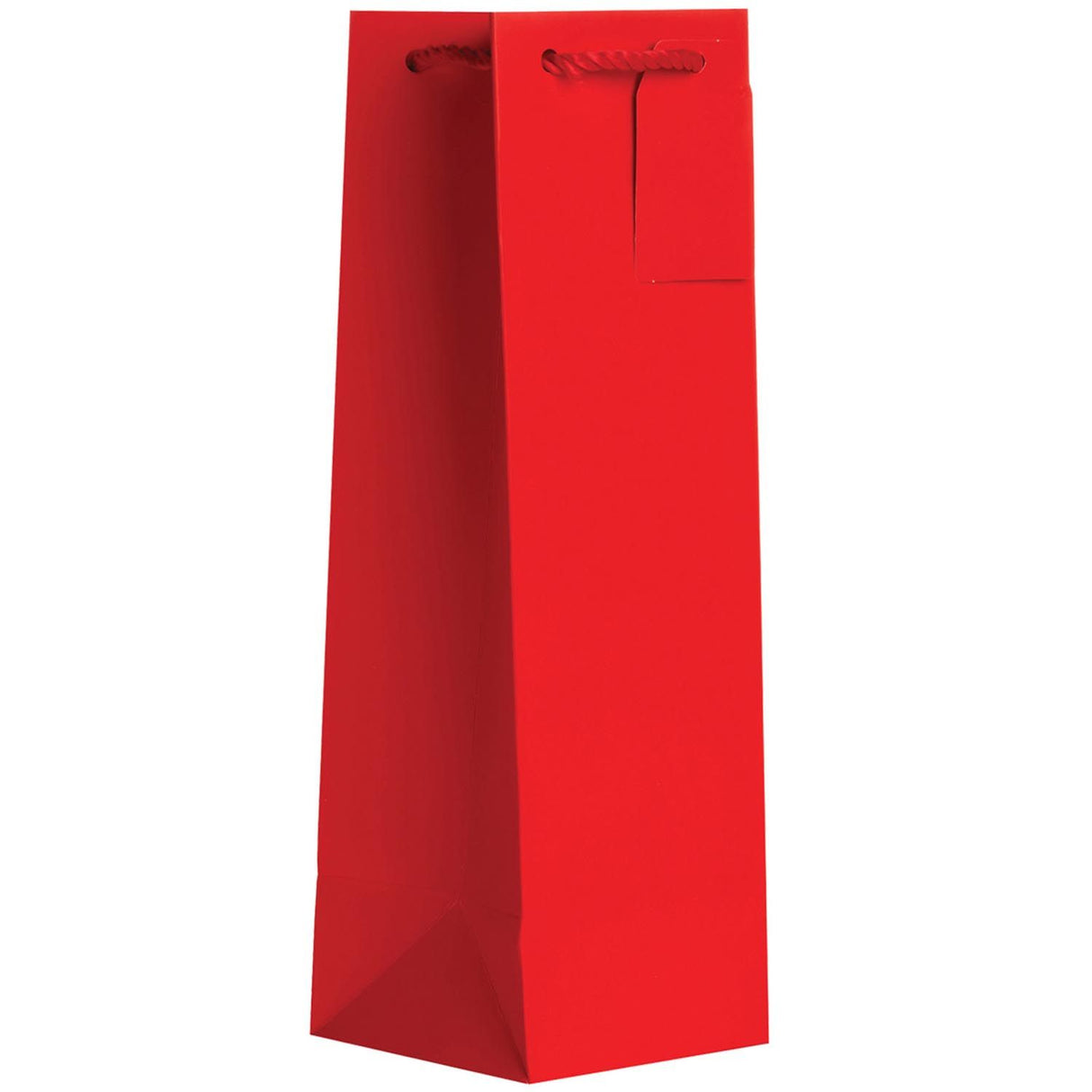 Matte Red - Wine Bag w/Tag - 4-1/2 x 4-1/2 x 14"