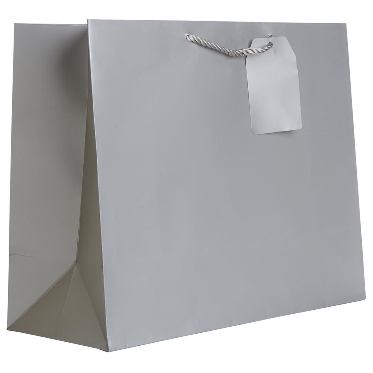 Matte Metallic Silver - Gift Bag w/Tag - 17-1/2 x 7 x 14"