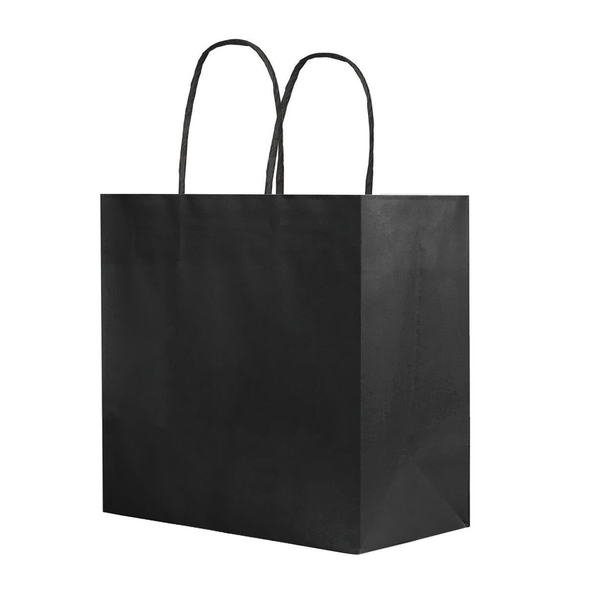 Black - Smooth Top Egde Shopping Bag - 10 x 5 x 10"