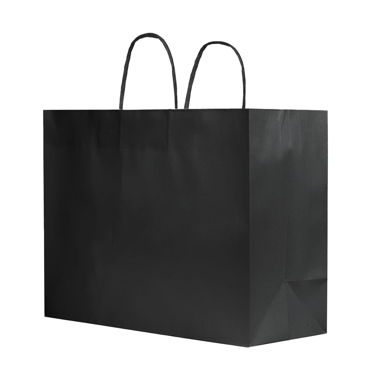 Black - Smooth Top Egde Shopping Bag - 16 x 6 x 13"