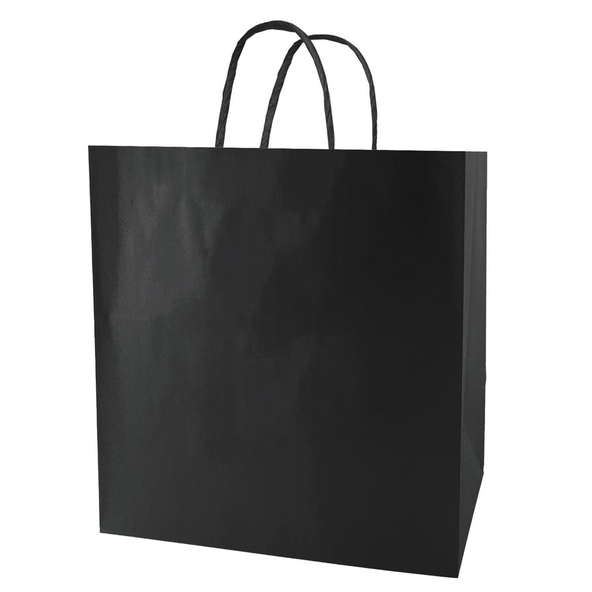 Black - Smooth Top Egde Shopping Bag - 16 x 7 x 19"