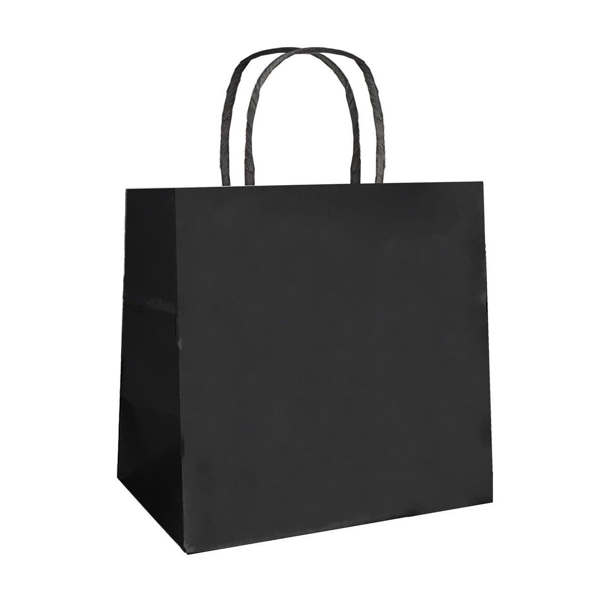 Black - Smooth Top Egde Shopping Bag - 6 x 4 x 6"