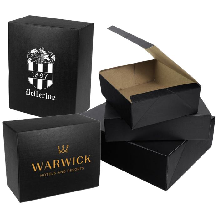 Black Linen Top Tuck Boxes