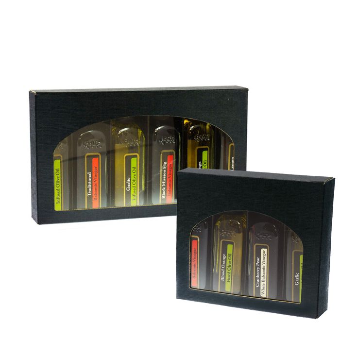 Black Linen Olive Oil Bottle Boxes