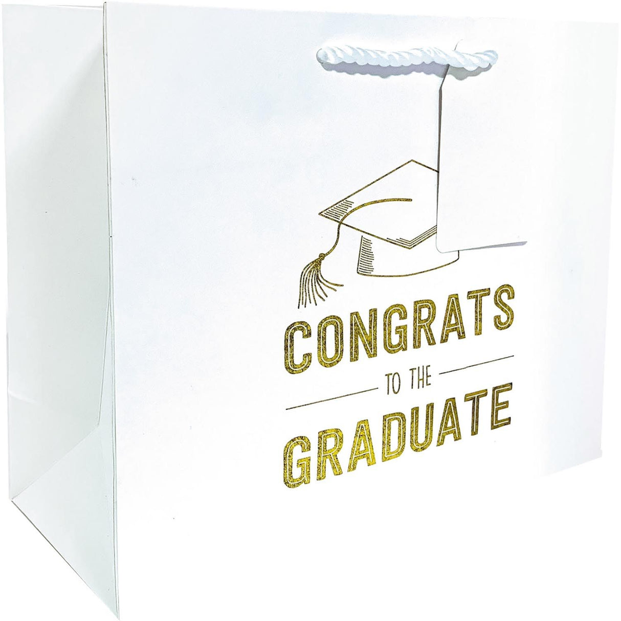 Grad White - Gift Bag - 12-1/2 x 5 x 10"