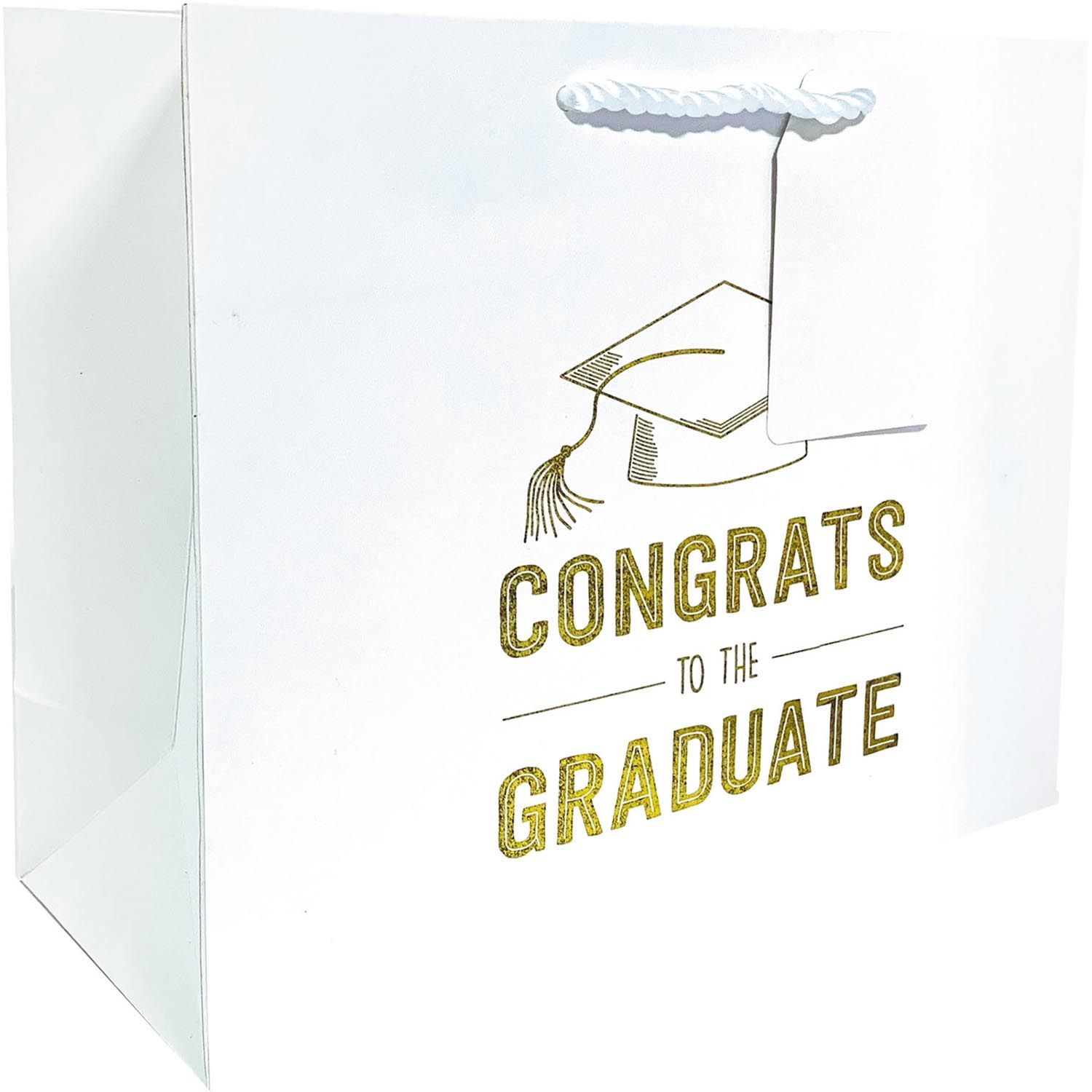 Grad White - Gift Bag - 12-1/2 x 5 x 10"