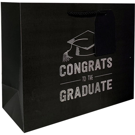 Grad Black - Gift Bag - 12-1/2 x 5 x 10"