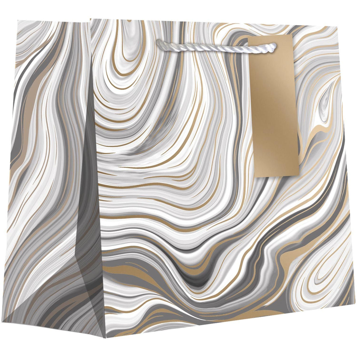 Marbleized Silver - Gift Bag - 12-1/2 x 5 x 10"