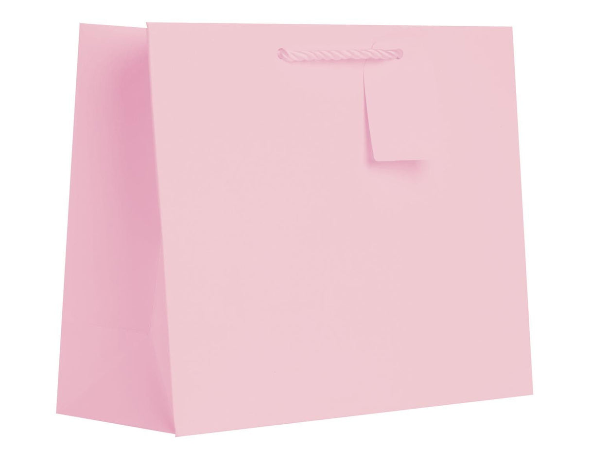 Matte Pastel Pink - Gift Bag w/Tag - 12-1/2 x 5 x 10"