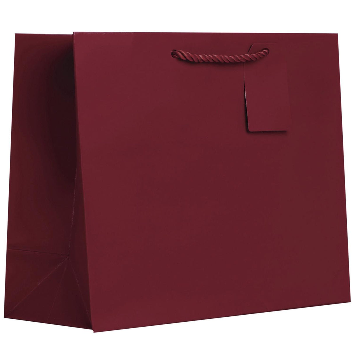 Matte Burgundy - Gift Bag w/Tag - 12-1/2 x 5 x 10"