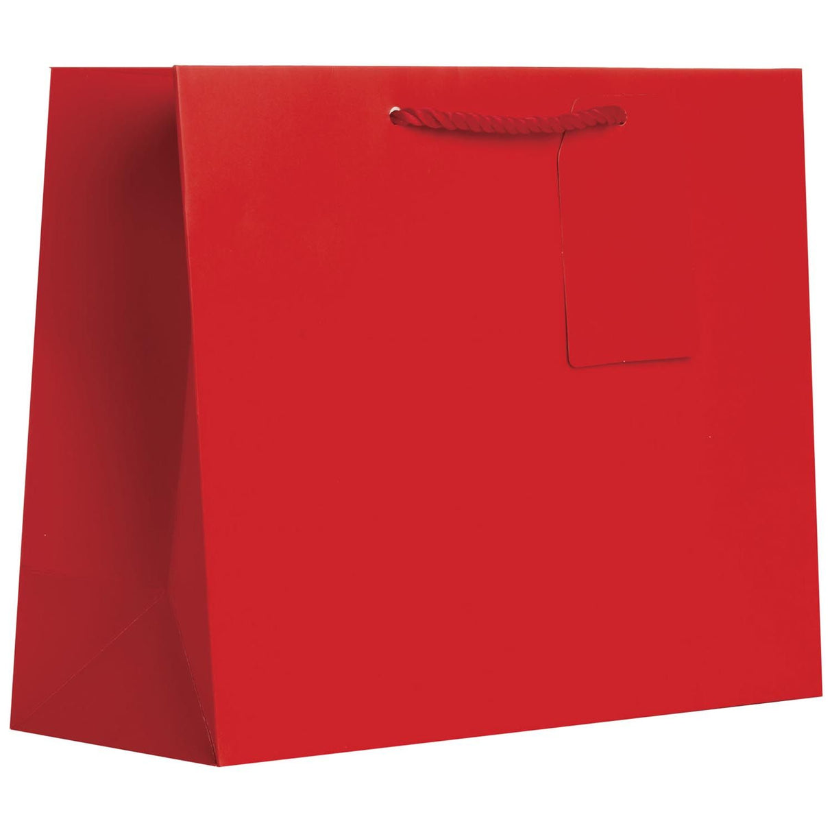Matte Red - Gift Bag w/Tag - 12-1/2 x 5 x 10"