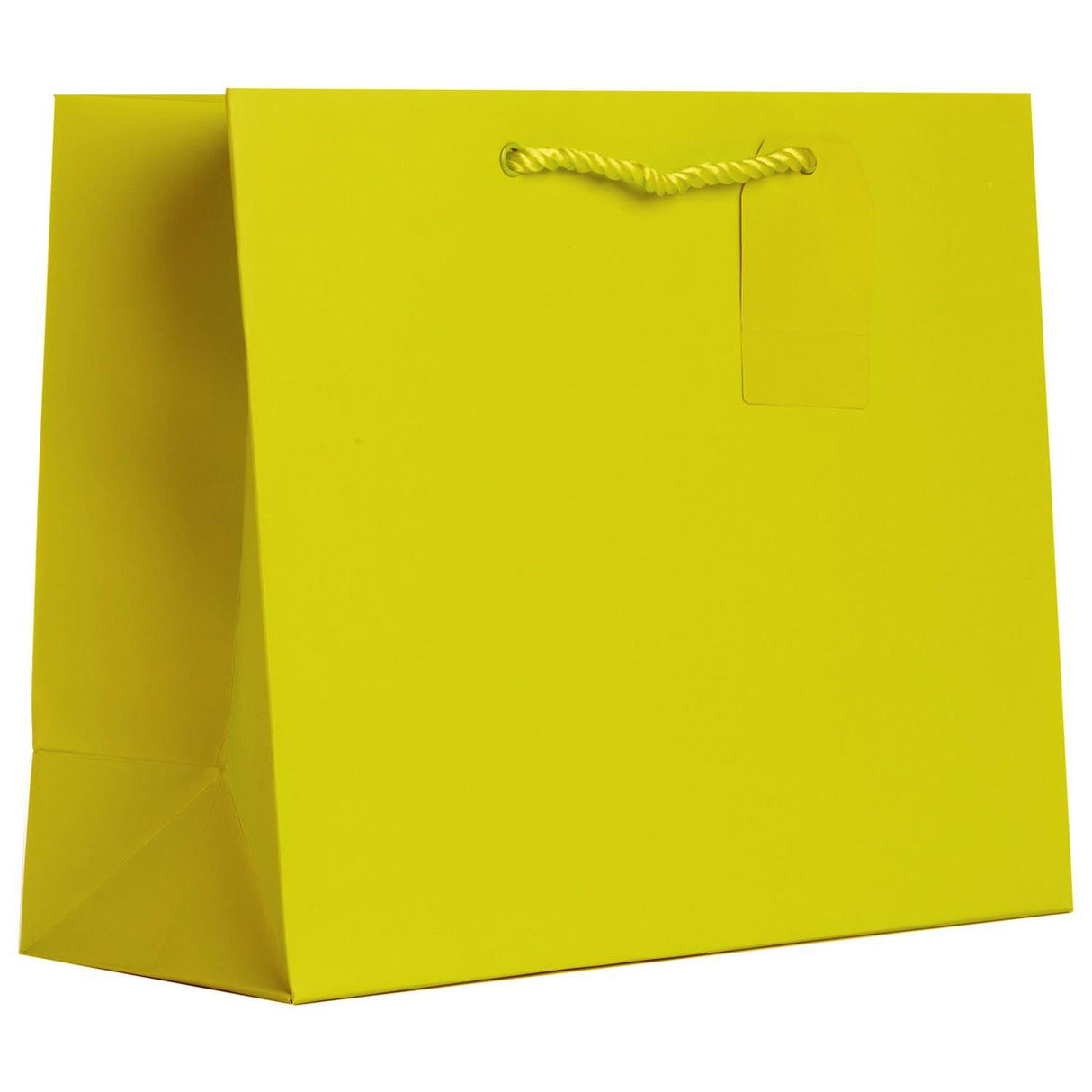 Matte Yellow - Gift Bag w/Tag - 12-1/2 x 5 x 10"