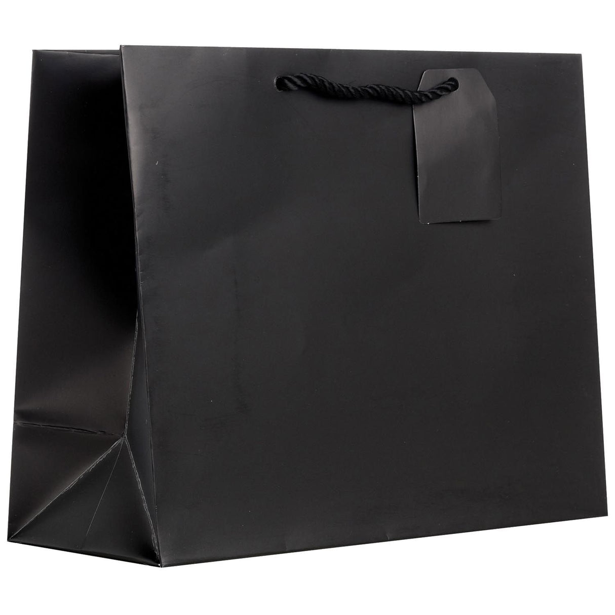 Matte Black - Gift Bag w/Tag - 12-1/2 x 5 x 10"