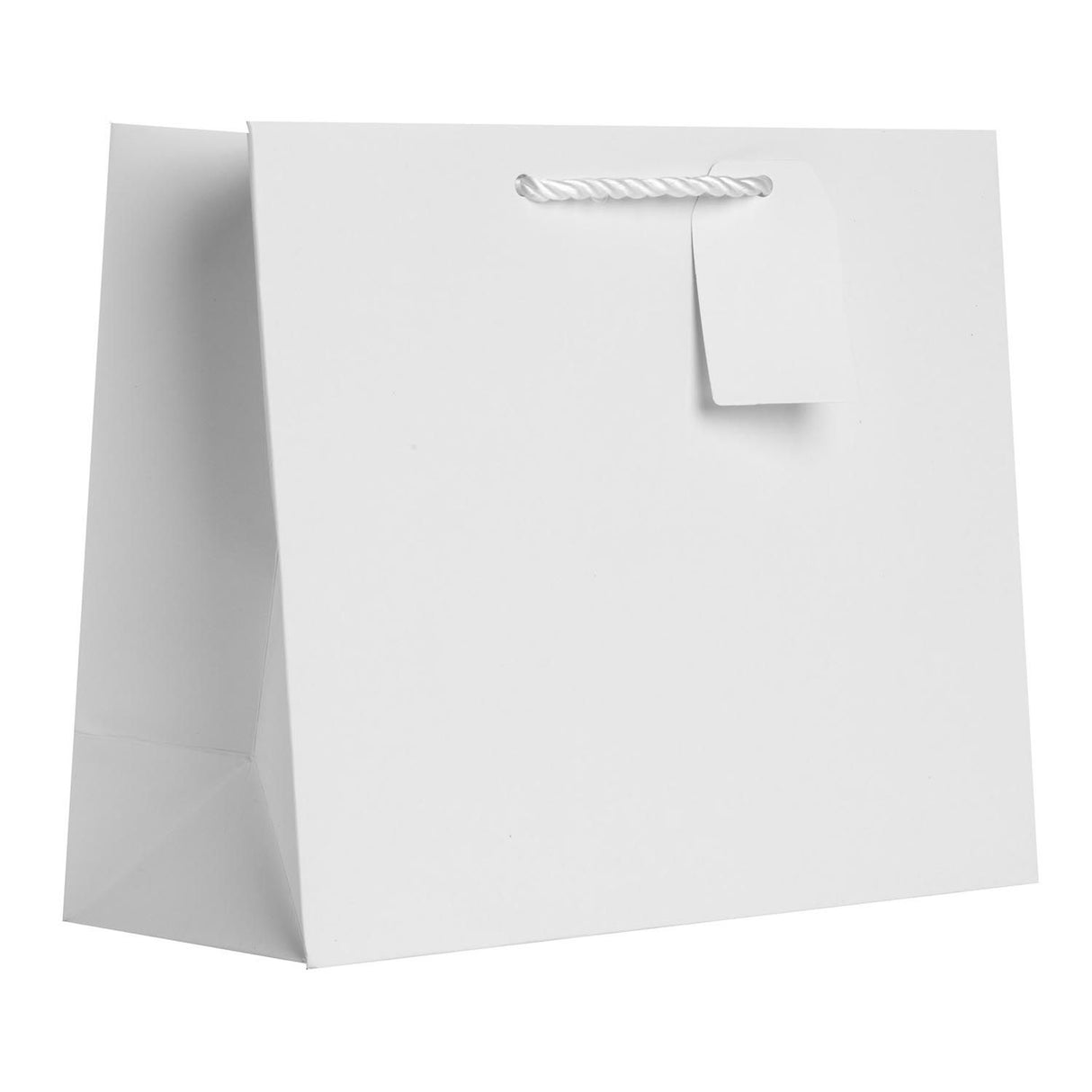 Matte White - Gift Bag w/Tag - 12-1/2 x 5 x 10"