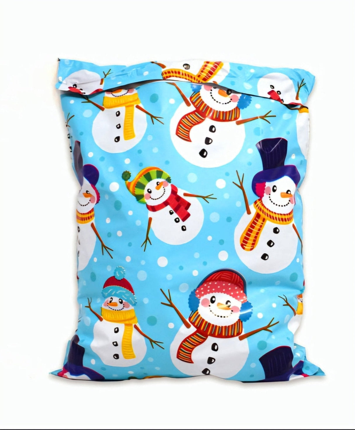 Blue Snowman Poly Mailers Size 10x13 Christmas Shipping Bags