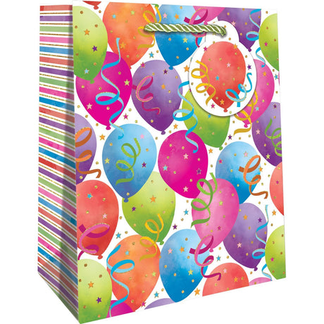 Balloon White - Gift Bag - 8 x 4 x 10"