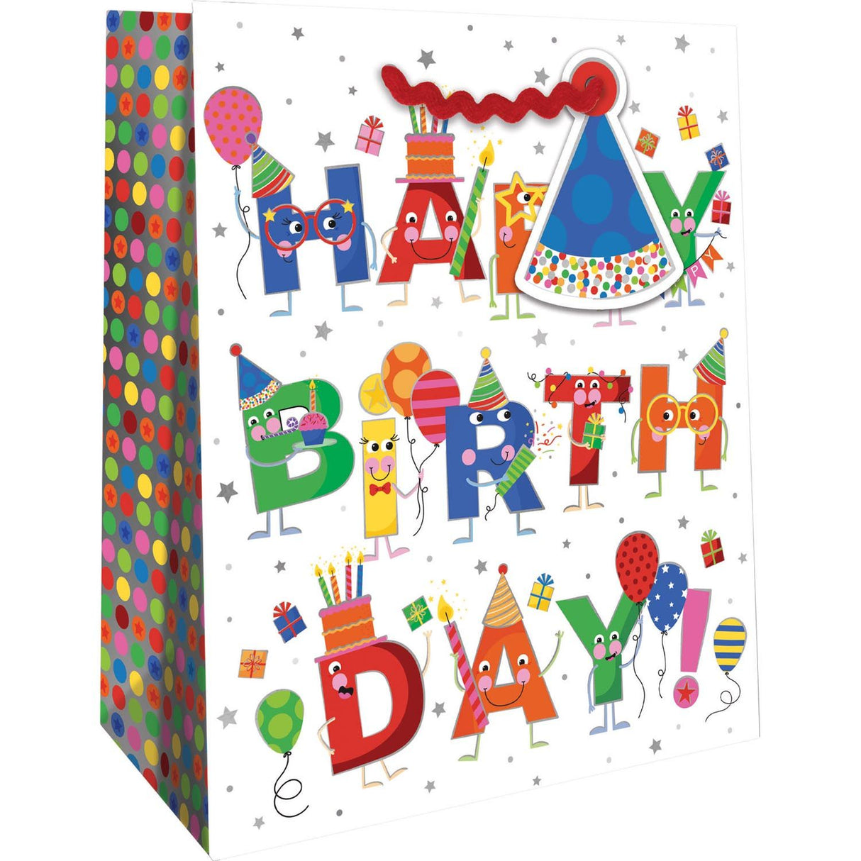 Birthday Characters - Gift Bag - 8 x 4 x 10"
