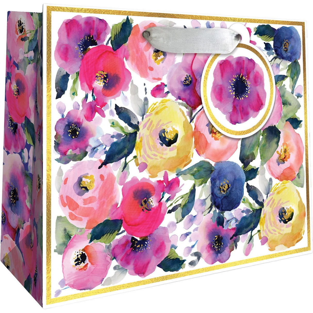 Watercolor Flowers - Gift Bag - 10 x 4 x 8"