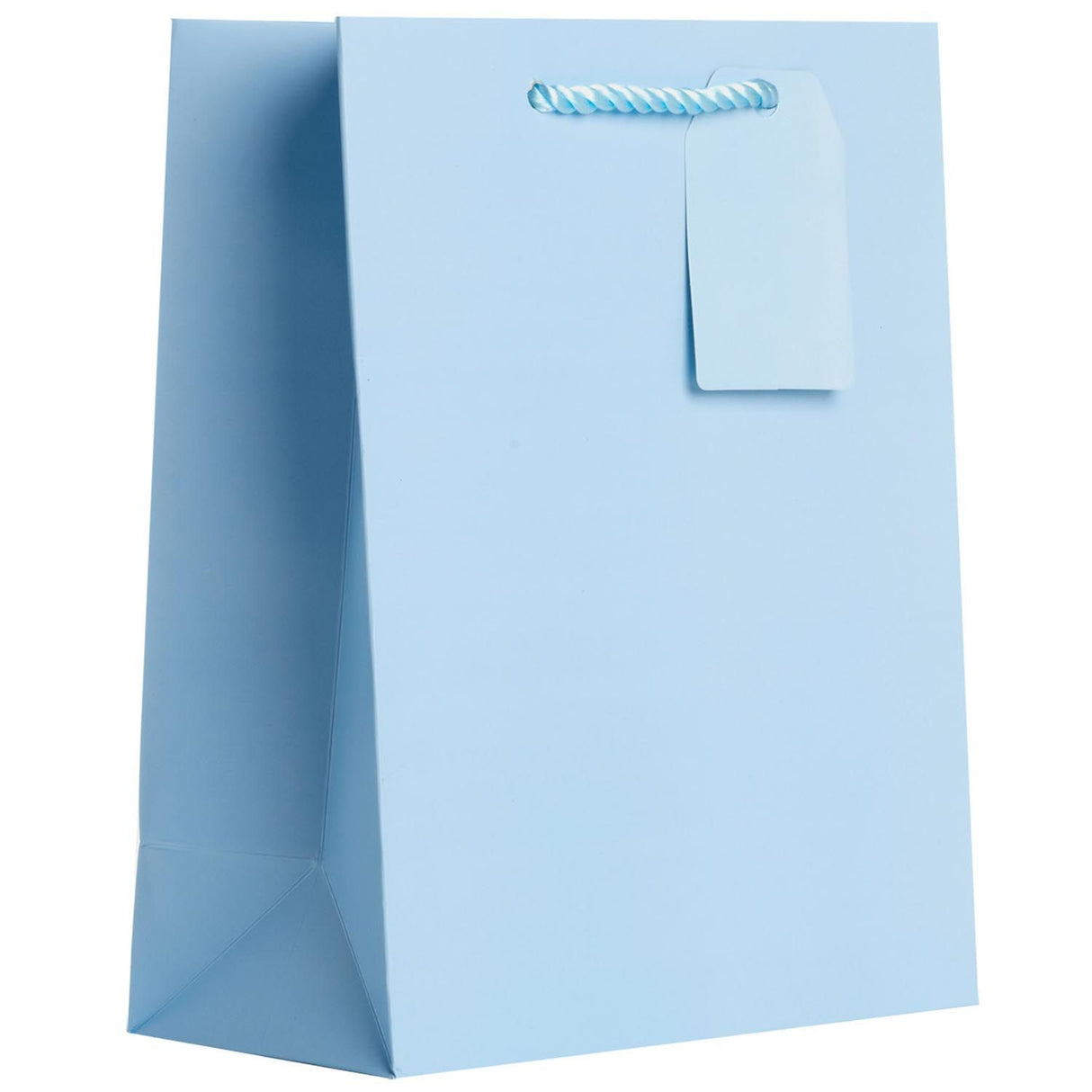 Matte Pastel Blue - Gift Bag w/Tag - 8 x 4 x 10"