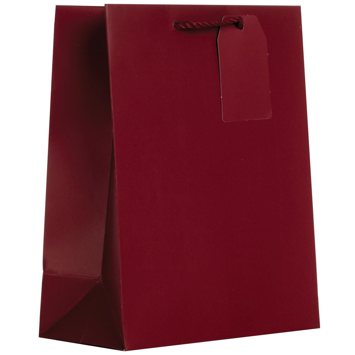 Matte Burgundy - Gift Bag w/Tag - 8 x 4 x 10"