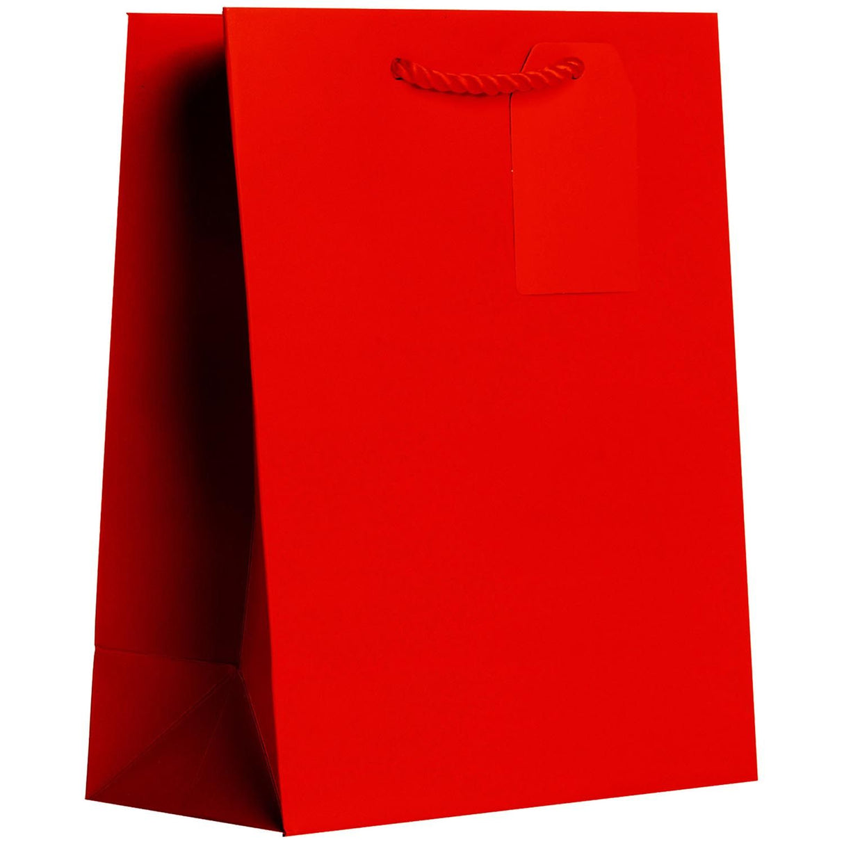 Matte Red - Gift Bag w/Tag - 8 x 4 x 10"