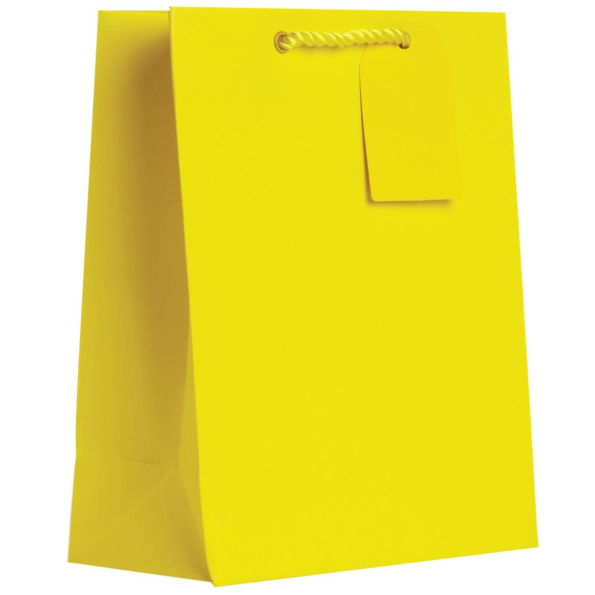 Matte Yellow - Gift Bag w/Tag - 8 x 4 x 10"