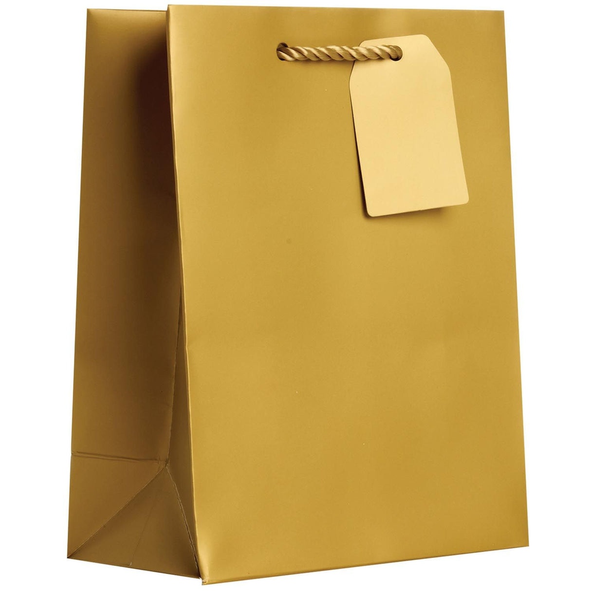 Matte Metallic Gold - Gift Bag w/Tag - 8 x 4 x 10"